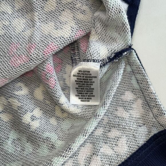 Cabana Crown & Ivy Tunic Sweatshirt XL Navy Blue Colorful All Over Leopard Print - Picture 8 of 10